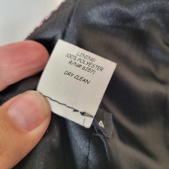 Aqua Tank Fit and Flare Dress and Matching Jacket Black Pink Tweed, L - Picture 12 of 12